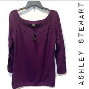 NWT Ashley Stewart deep purple sweater size 14/16